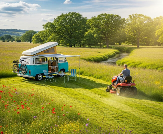 Miejsce do parkowania kampera - morze i góry