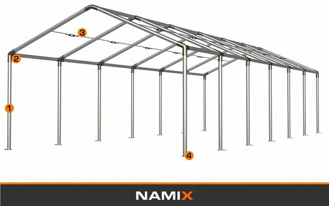 Namiot BASIC 6x12 magazynowy handlowy garaż wiata PE 240g/m2