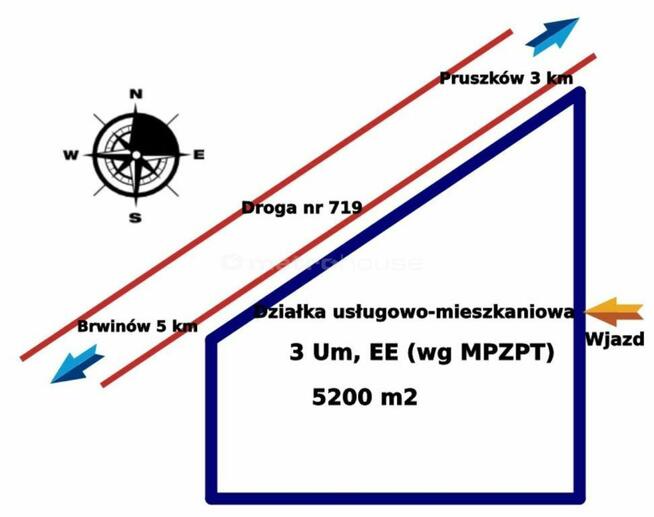 Działka inwestycyjna 5200 m2, Kanie