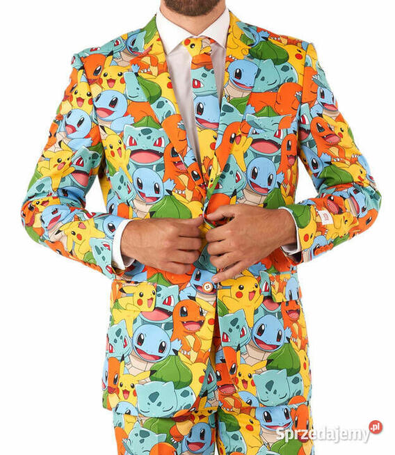 OPPOSUITS Garnitur męski z krawatem kolorowy POKEMONY bajka