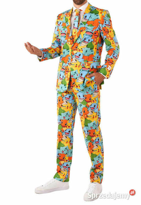 OPPOSUITS Garnitur męski z krawatem kolorowy POKEMONY bajka