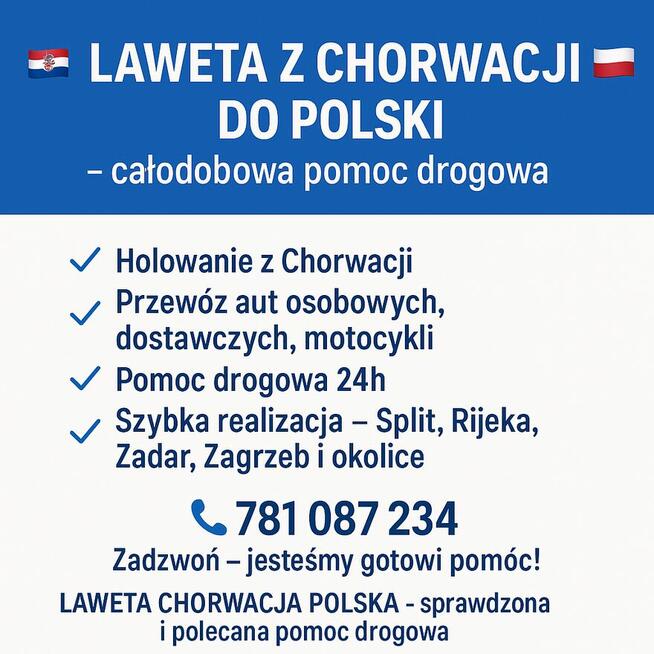 Laweta z zagranicy do Polski - Pomoc drogowa