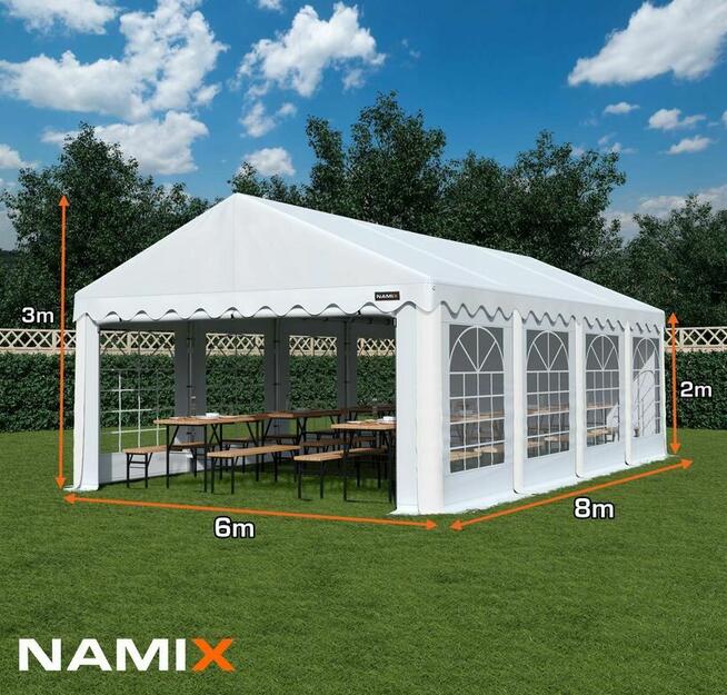 Namiot BASIC 6x8 imprezowy handlowy ogrodowy eventowy PE 240