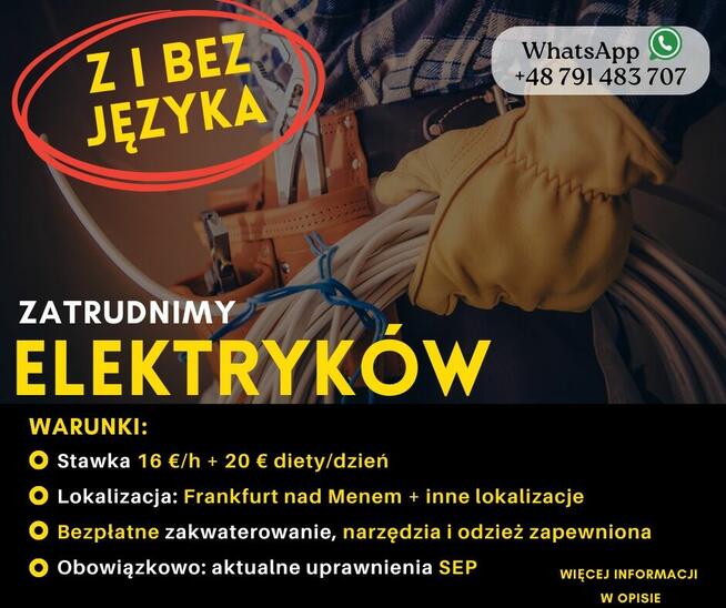 Praca dla Elektryków w Niemczech!