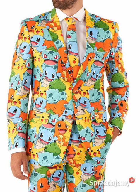 OPPOSUITS Garnitur męski z krawatem kolorowy POKEMONY bajka
