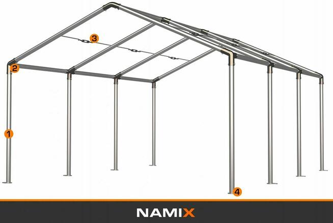 Namiot BASIC 6x6 magazynowy handlowy garaż wiata PE 240g/m2