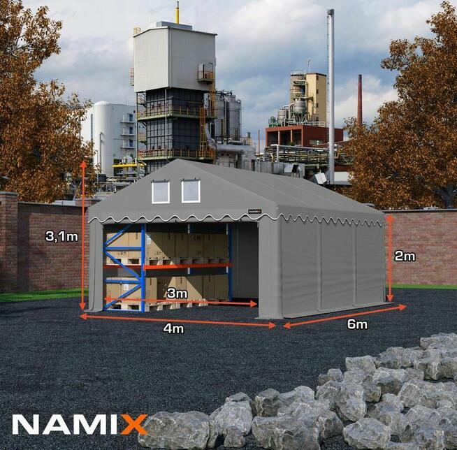 Namiot COMFORT 4x6 magazynowy handlowy garaż PVC 560g/m2