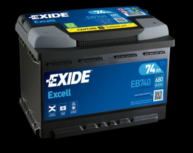 Akumulator Exide Excell 74Ah 680A EB740 EN PRAWY PLUS