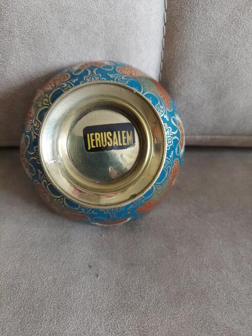 Półmisek mosiężny we wzory emaliowany