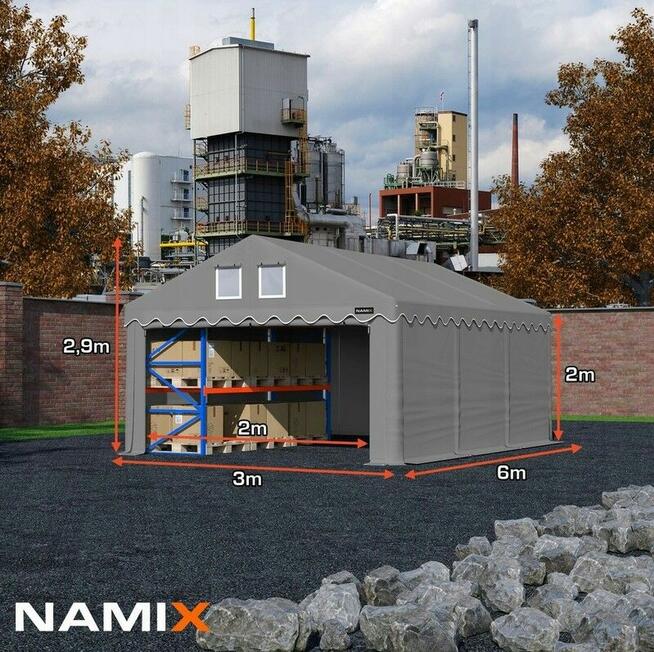 Namiot COMFORT 3x6 magazynowy handlowy garaż PVC 560g/m2