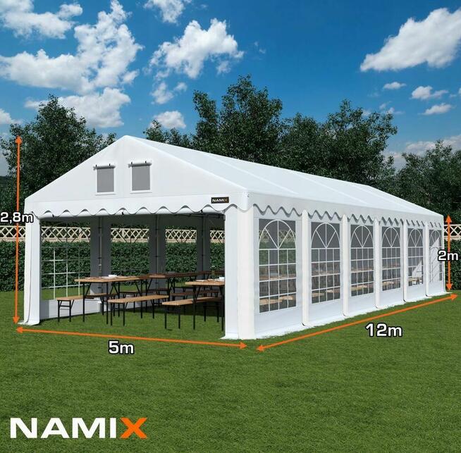 Namiot COMFORT 5x12 imprezowy handlowy altana PVC 560g/m2