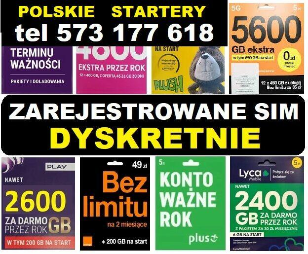 ANONIMOWE KARTY SIM zarejestrowane REJESTRACJA ONLINE