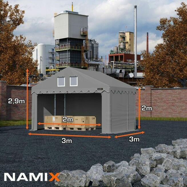 Namiot COMFORT 3x3 magazynowy handlowy garaż PVC 560g/m2