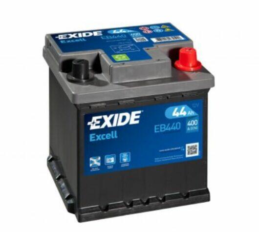Akumulator Exide Excell 44Ah 400A EB440 kostka prawy plus