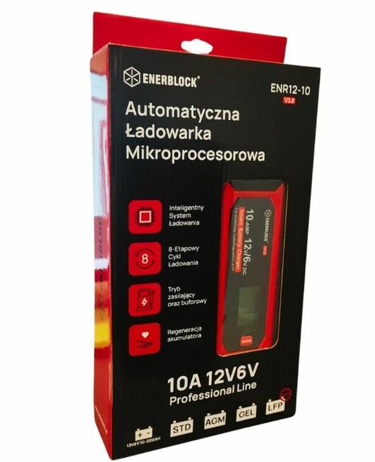 Automatyczna ładowarka mikroprocesorowa Enerblock 6/12V 10A