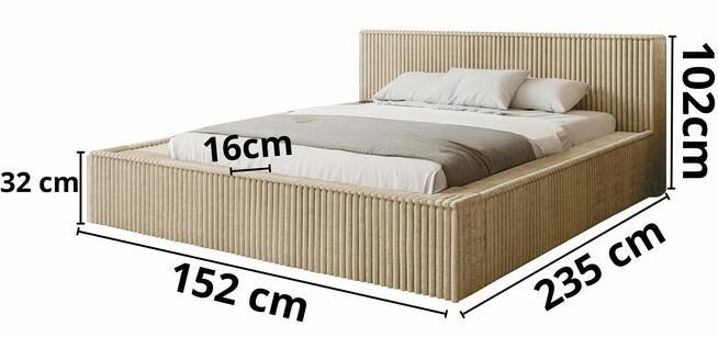 NOWOŚĆ Łóżko Wenus 120x200 z Pojemnikiem i Stelażem