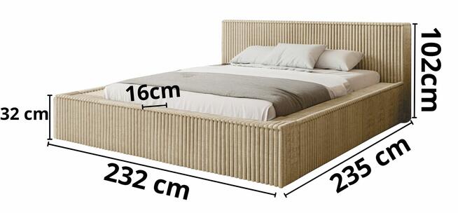 NOWOŚĆ Łóżko Wenus 200x200 z Pojemnikiem i Stelażem