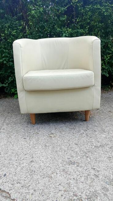 Fotel kubełkowy beżowy skóra fotele biurowe do domu salonu