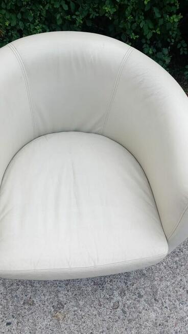 Fotel kubełkowy beżowy skóra fotele biurowe do domu salonu