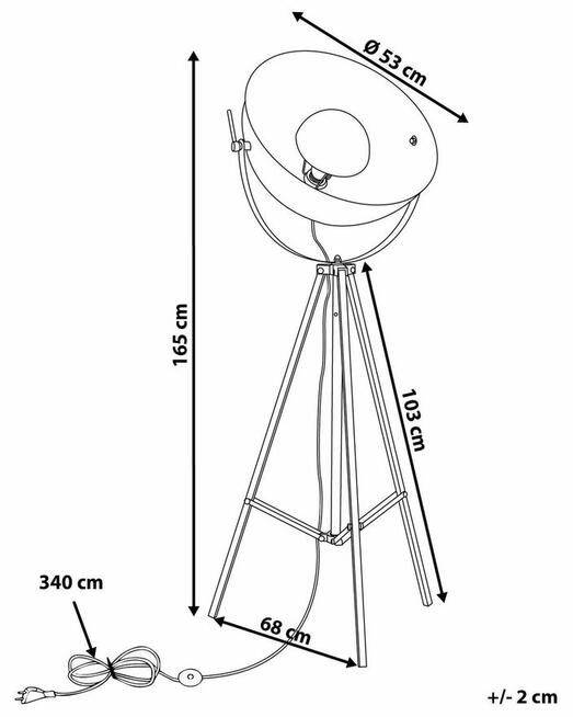 Lampa podłogowa Metal Złoty