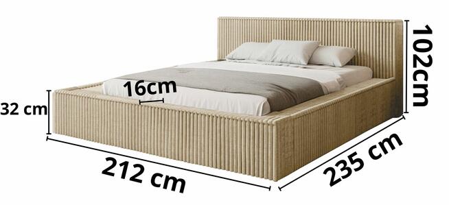 NOWOŚĆ Łóżko Wenus 180x200 z Pojemnikiem i Stelażem