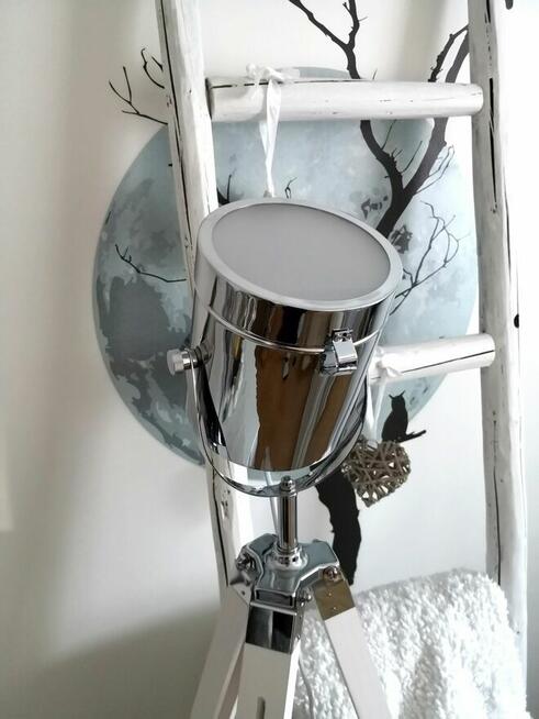 Lampa podłogowa Drewno sosnowe Biały