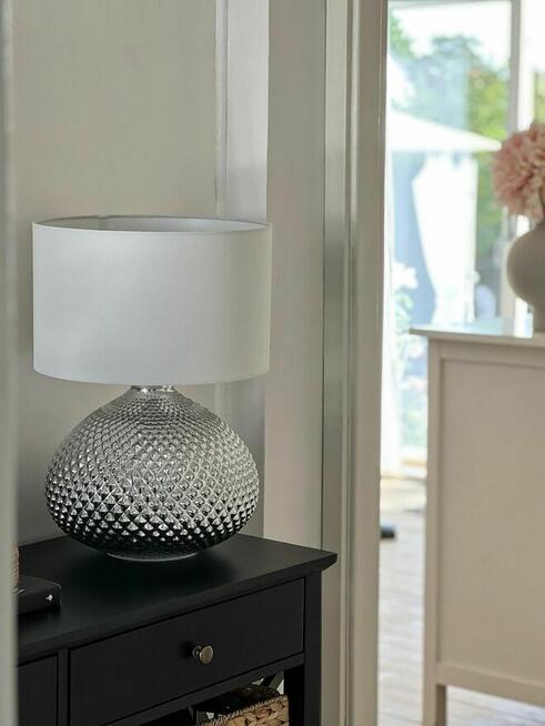 Lampa stołowa Szkło Srebrny