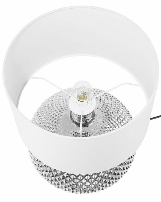 Lampa stołowa Szkło Srebrny