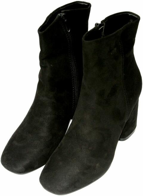 Botki czarne Super mode 38 stopa 24,5cm klocek 9cm