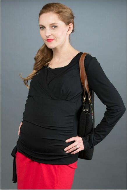 42 XL Bluzka ciążowa Daphne Black do karmienia
