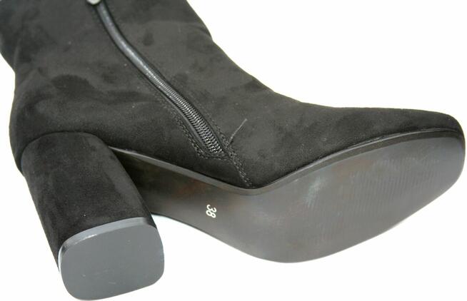 Botki czarne Super mode 38 stopa 24,5cm klocek 9cm
