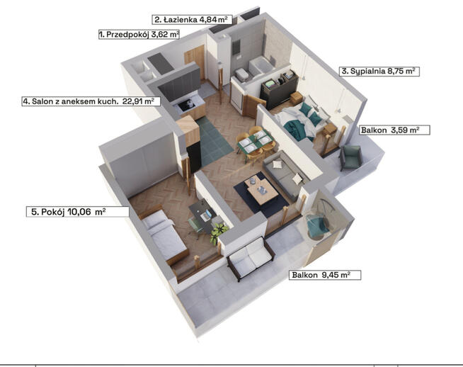 Balkon 10m2 Katowice 3 pokoje Wełnowiec Józefowiec