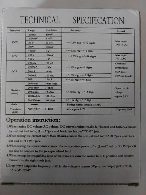 Miernik DT-830B do pomiarów elektrycznych