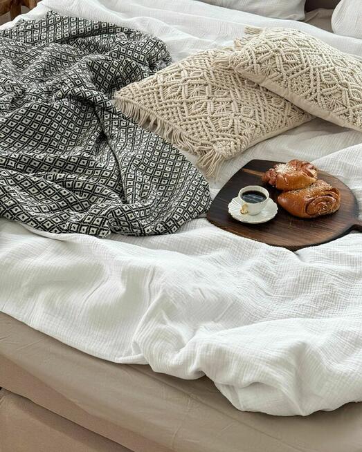 Koc Bawełna 220 x 240 cm Czarny