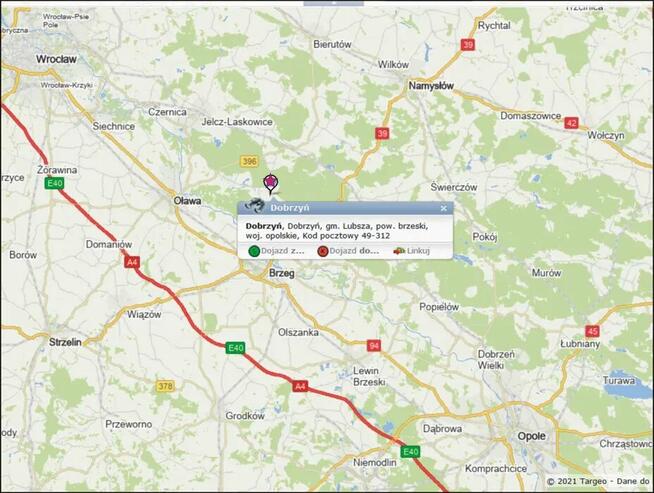 Nieruchomość Miejscowość Dobrzyń Gmina Lubsza opolskie 0.6h