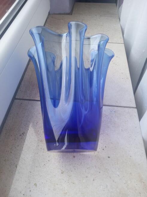 Wazon szkło kobaltowe chusta