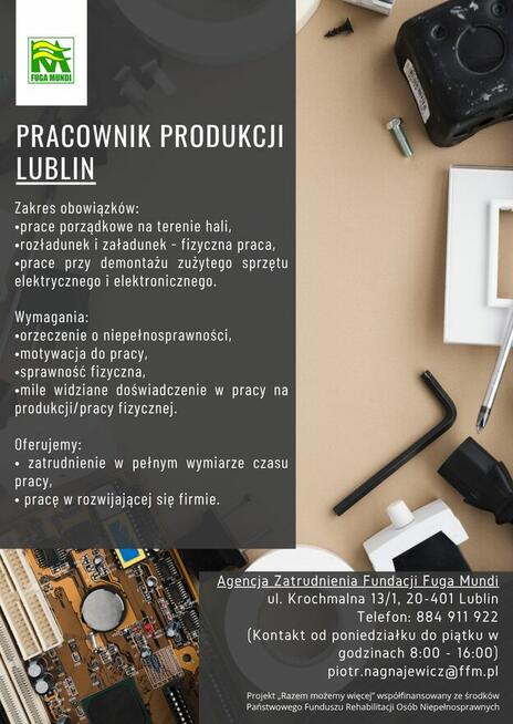 Pracownik produkcji z orzeczeniem