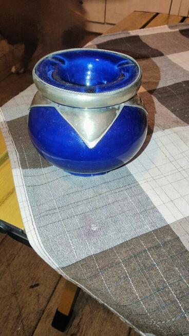 Niebieska marokańska popielniczka ceramiczna