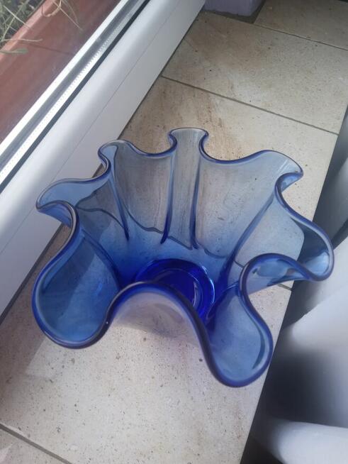 Wazon szkło kobaltowe chusta