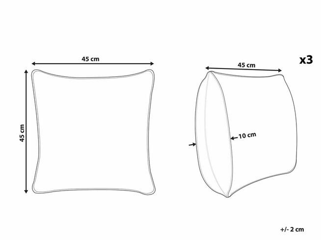 Zestaw 3 poduszek ogrodowych Wzór orientalny 45 x 45 cm