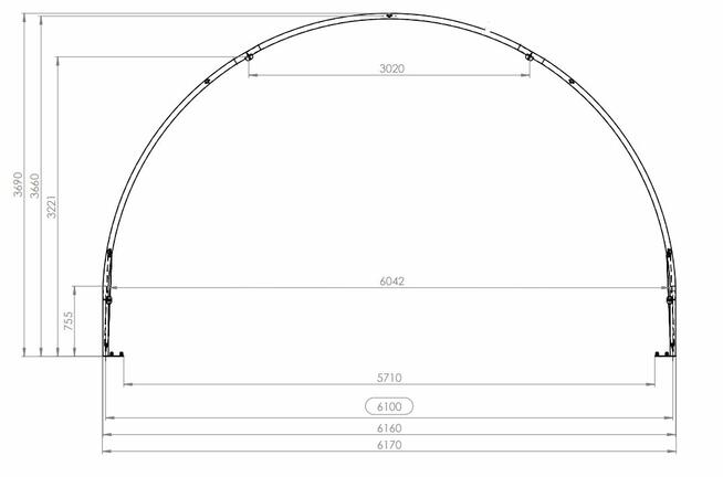 Łukowa stalowa konstrukcja 6 x 9 m