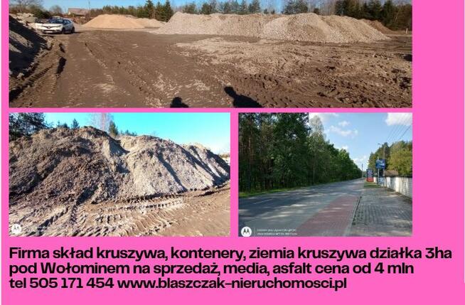 Działka od 7000m2 Emilianów Radzymin S8 media asfalt