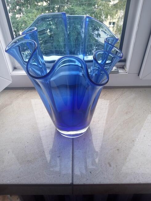 Wazon szkło kobaltowe chusta