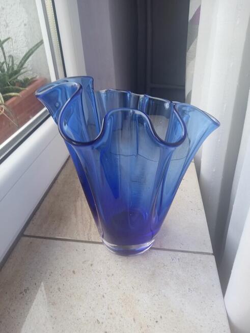 Wazon szkło kobaltowe chusta