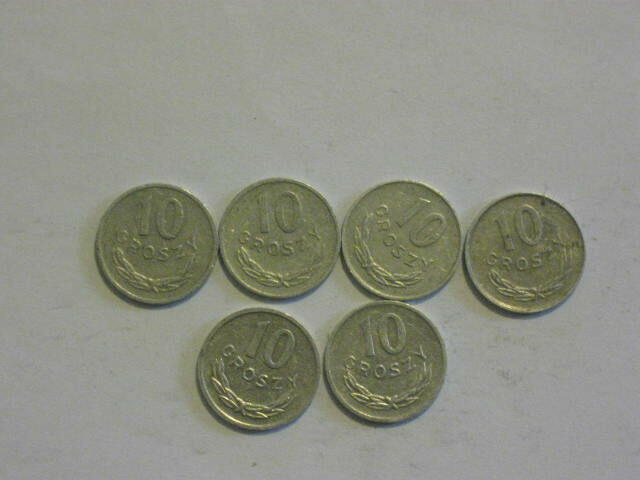 Zestaw10gr-6 szt monety obiegowe PRL od1976-1981r