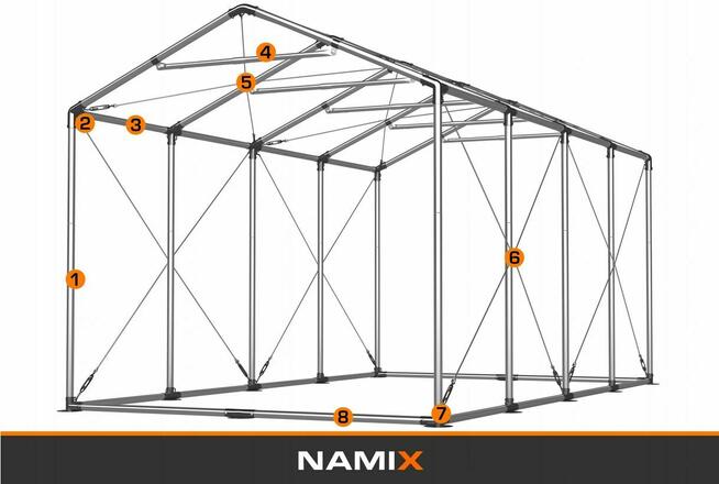 Namiot PRESTIGE 4x8-4m hala przemysłowa magazynowy MOCNY PVC