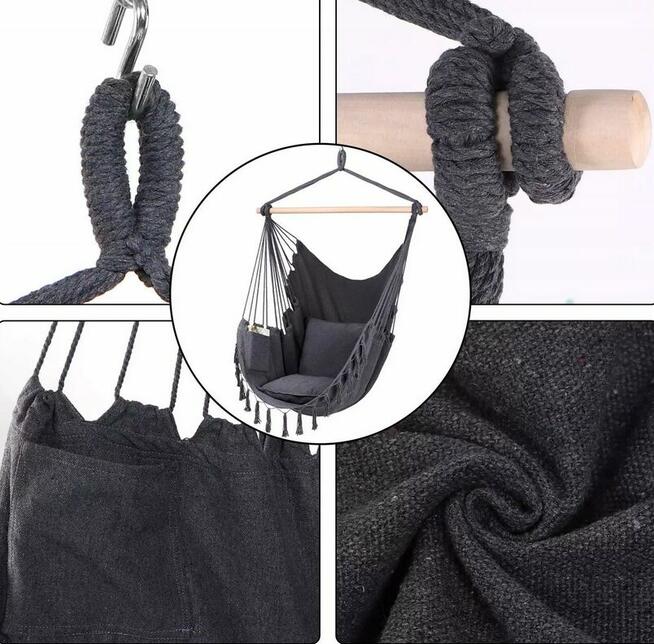 KRZESŁO BRAZYLIJSKIE hamak krzesło wiszące bujak +2 poduszki