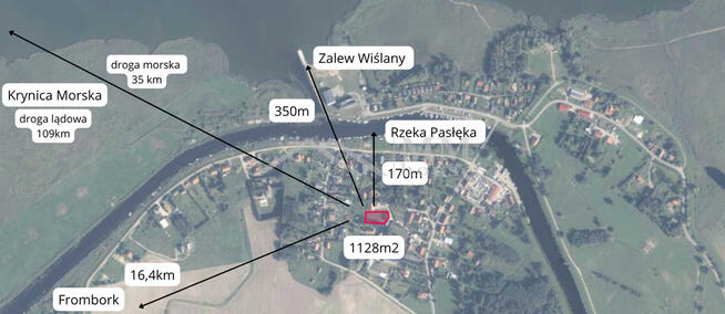 Nowa Pasłęka, Zalew Wiślany, działka rekreacyjna.