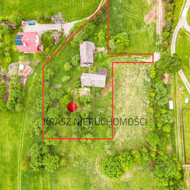 Działka budowlano inwestycyjna z domem w Wiśniowej