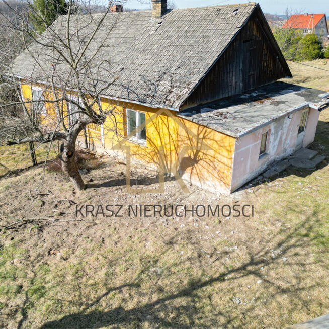 Działka budowlano inwestycyjna z domem w Wiśniowej